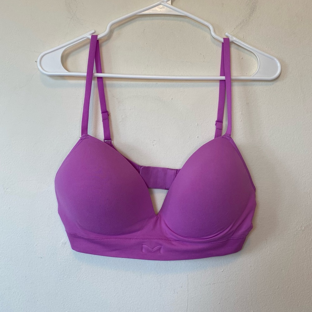 MAIDENFORM M Seamless Wireless Bra Bralette MBT110 Magenta Pink/Purple Sz Large